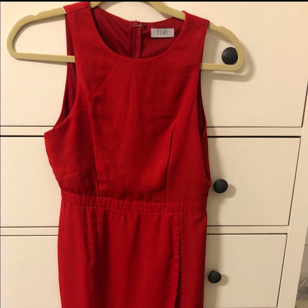 Red mini dress